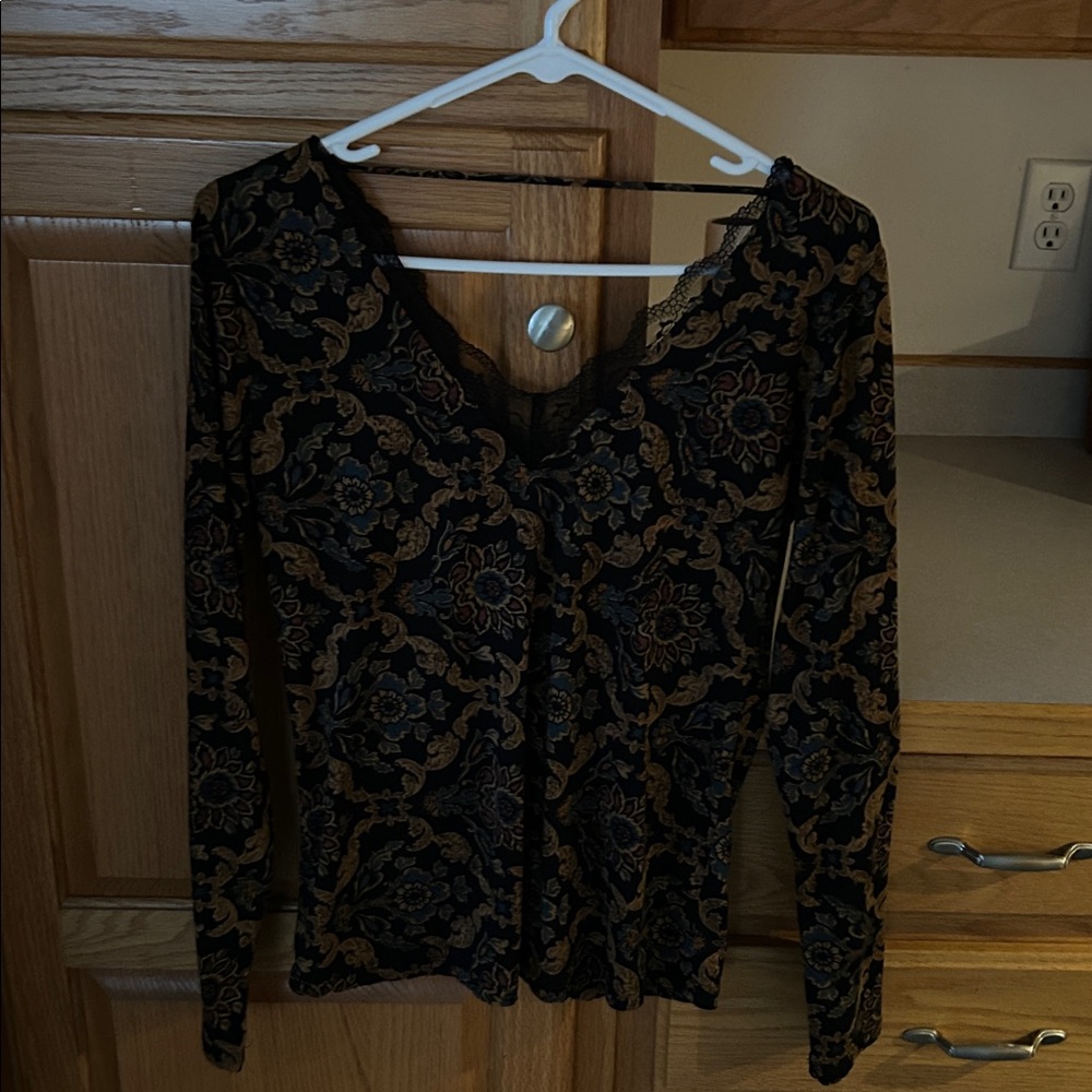 Daytrip Black and Brown Patterned Top